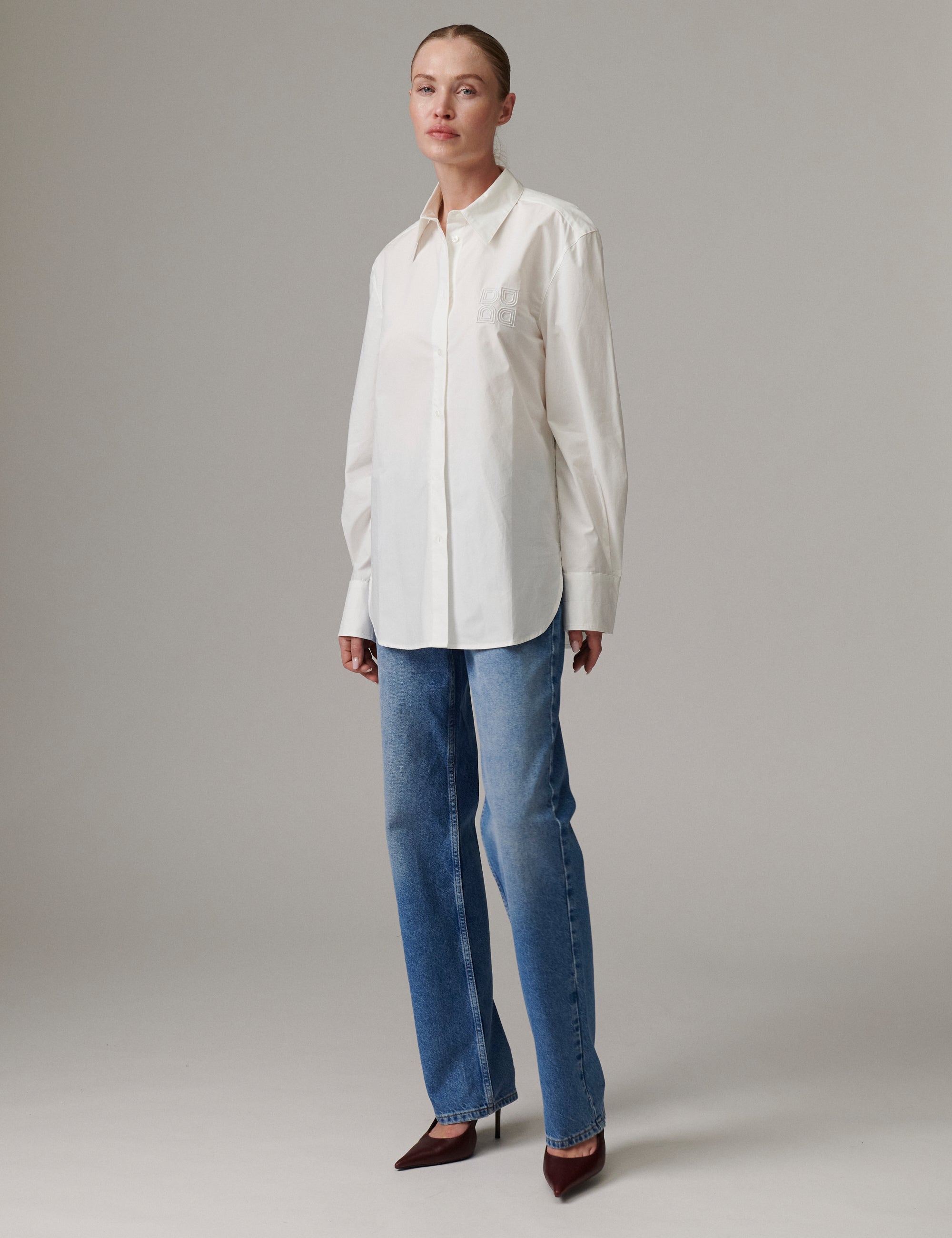 DAY Birger ét Mikkelsen Jojo - Poplina - Skjorte Bluse 110601 Bright White