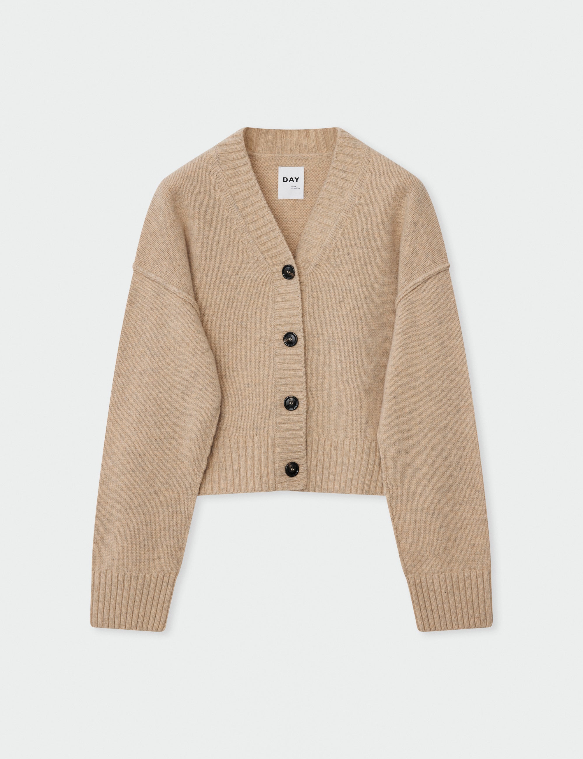 DAY Birger ét Mikkelsen Jordane - Soft Lamb Cardigan 500134 ALMOND MELANGE