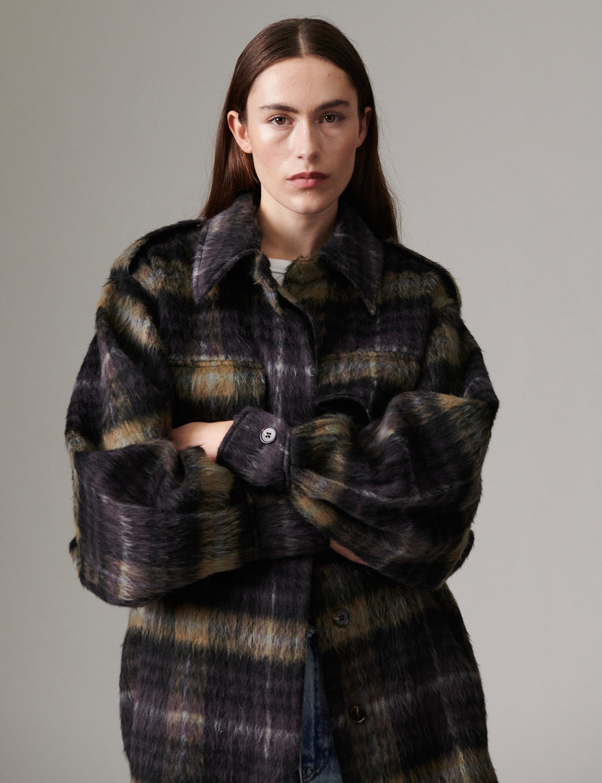 DAY Birger ét Mikkelsen Josiah - Fluffy Flannel - Frakke Frakke 500006 Medium Grey Melange
