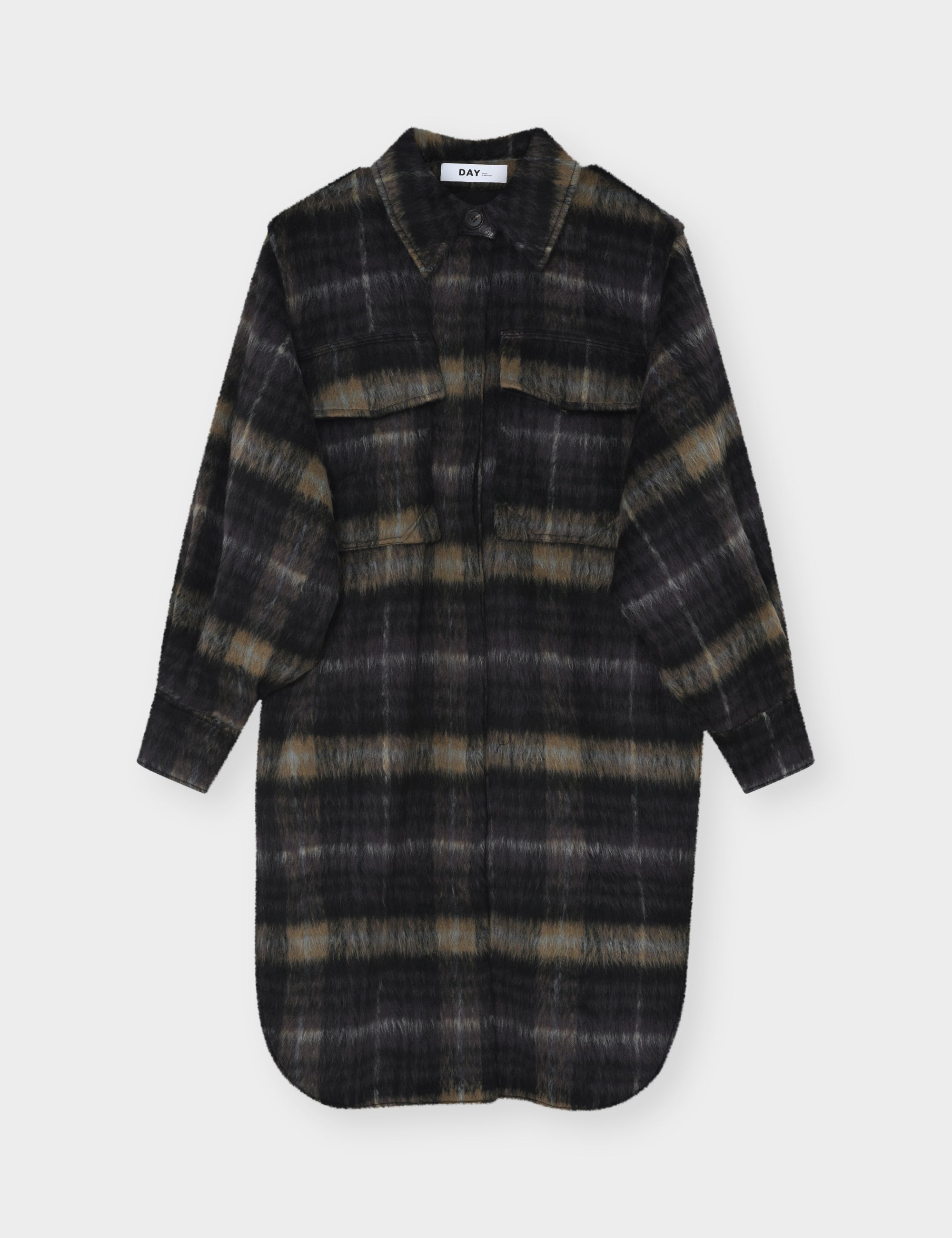 DAY Birger ét Mikkelsen Josiah - Fluffy Flannel - Frakke Frakke 500006 Medium Grey Melange