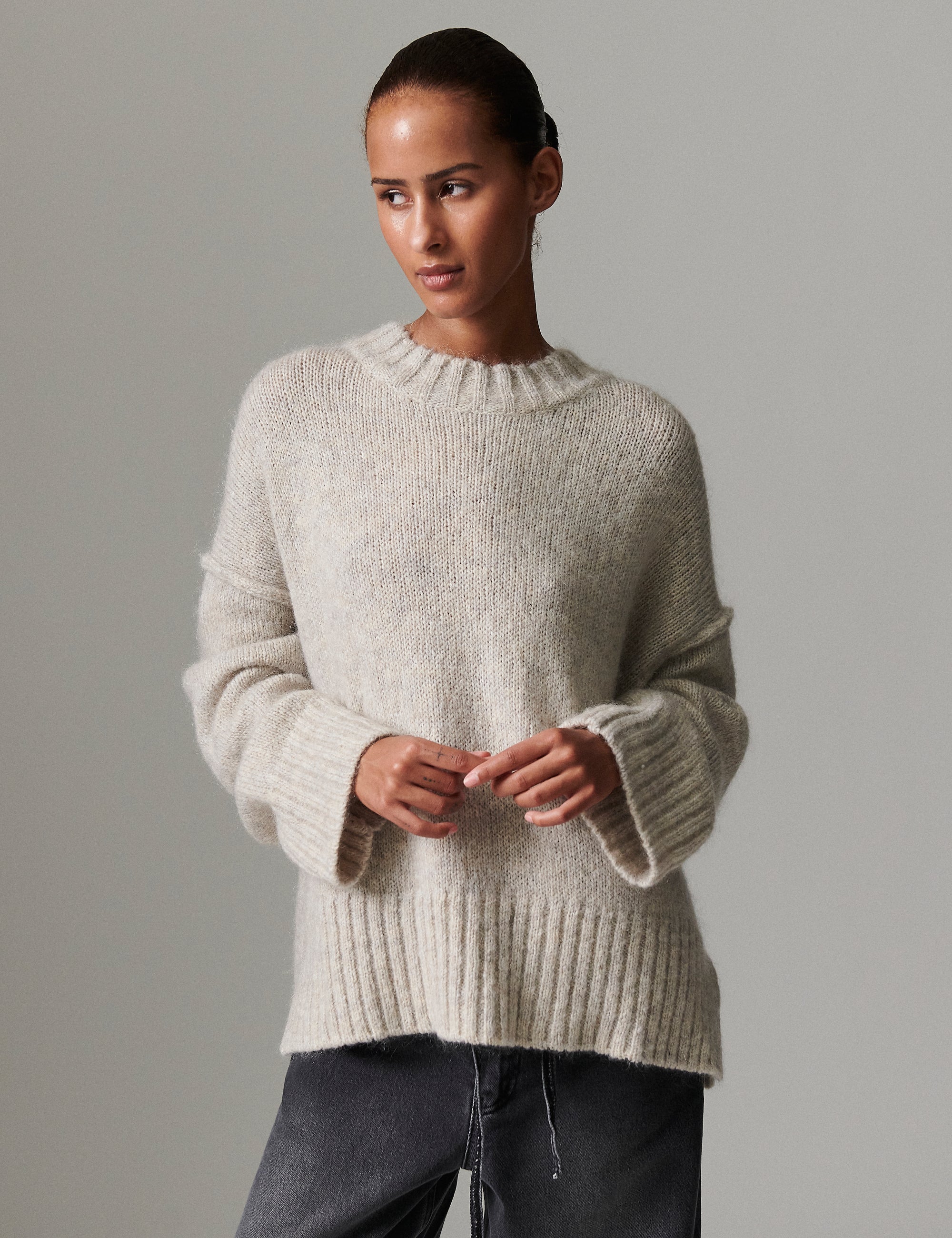 DAY Birger ét Mikkelsen Josie - Soft Mohair Sweater 500036 Light Grey Melange