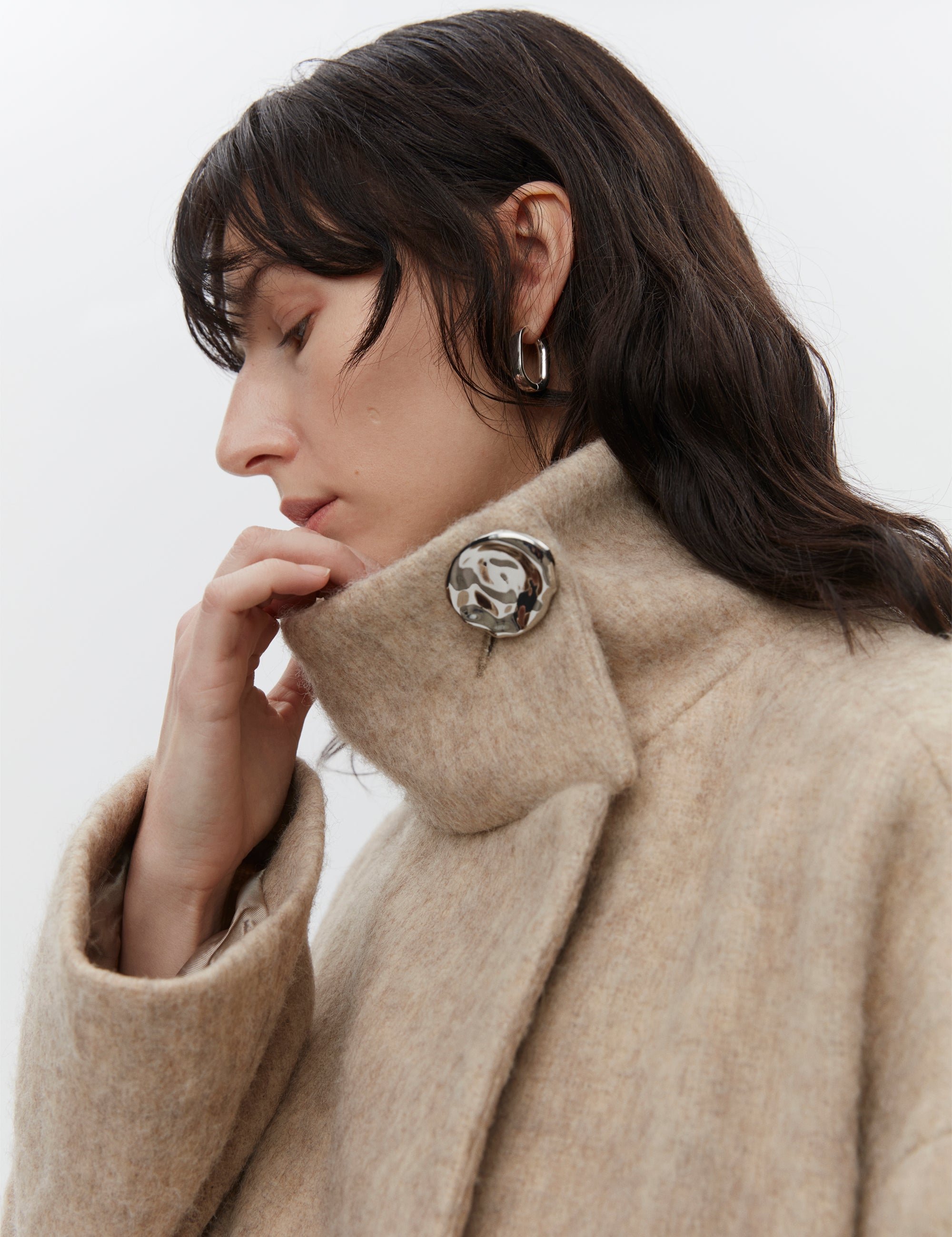 DAY Birger ét Mikkelsen Keaton - Fluffy Wool Blend Frakke 500004 LIGHT BEIGE MELANGE