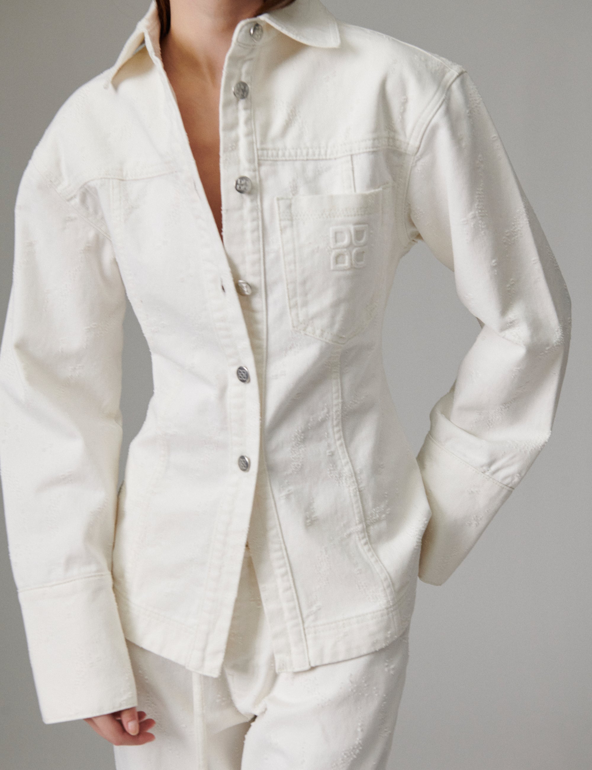 DAY Birger ét Mikkelsen Liesl - Distressed Canvas - Skjorte Bluse 110605 Jet Stream