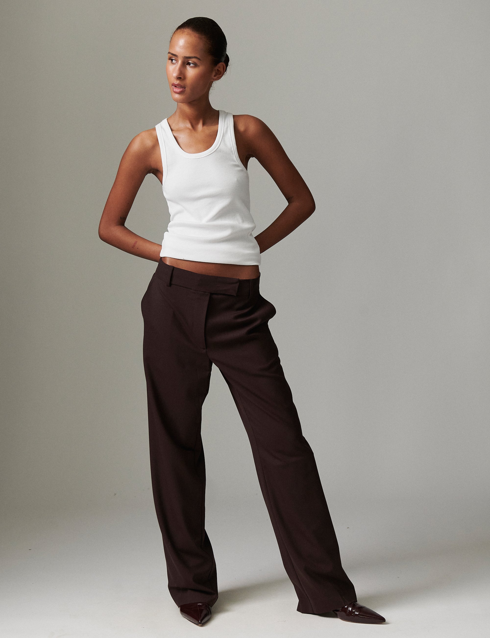 DAY Birger ét Mikkelsen Liliane - Light Wool Blend Bukser 191110 CHOCOLATE PLUM