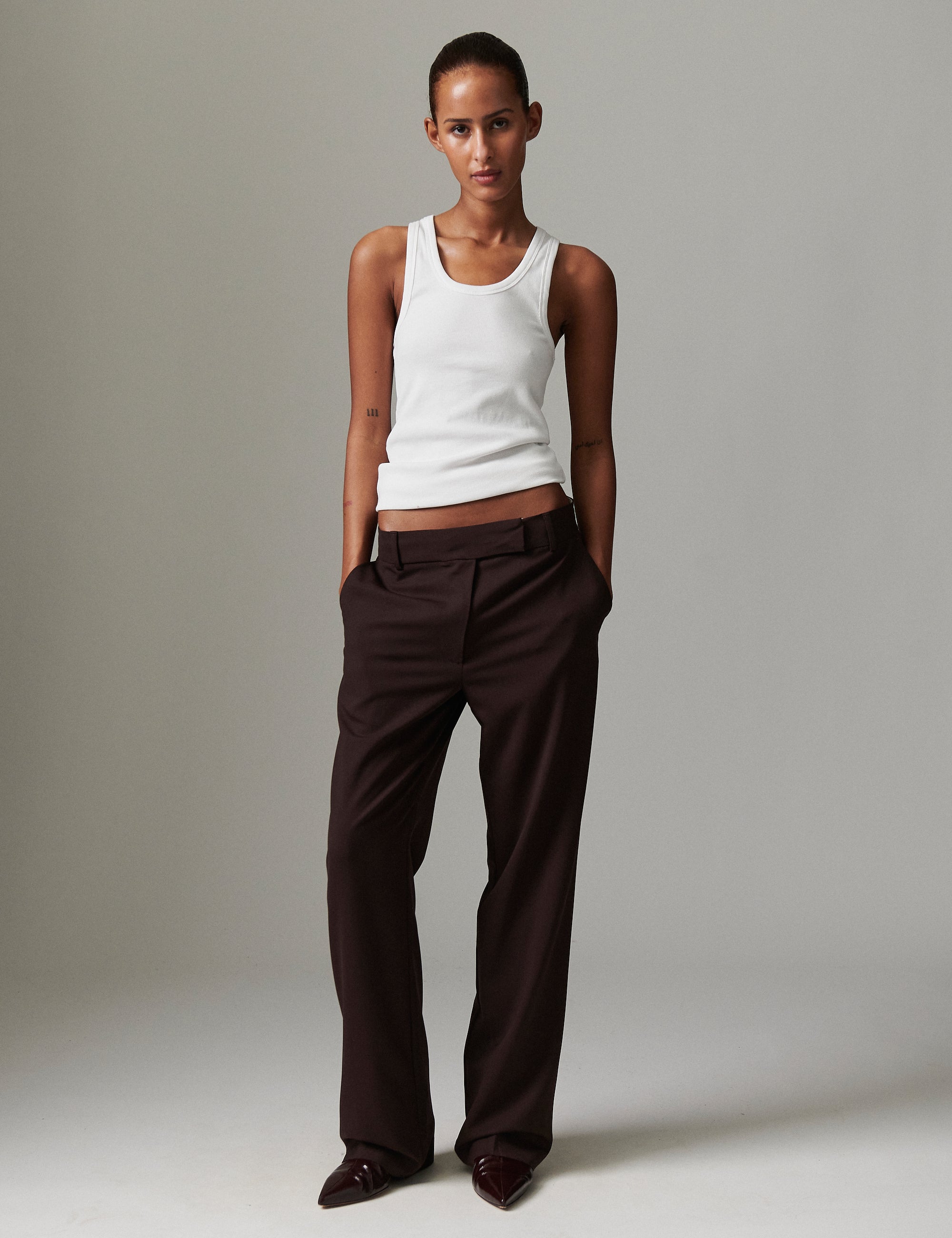 DAY Birger ét Mikkelsen Liliane - Light Wool Blend Bukser 191110 CHOCOLATE PLUM