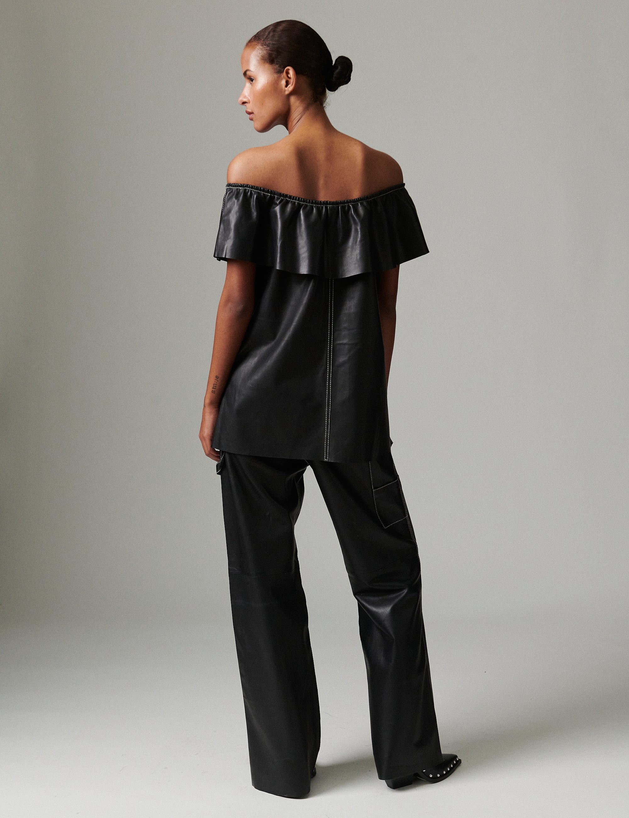 DAY Birger ét Mikkelsen Lira - Soft Lamb Leather Tops & T-Shirts 190303 BLACK