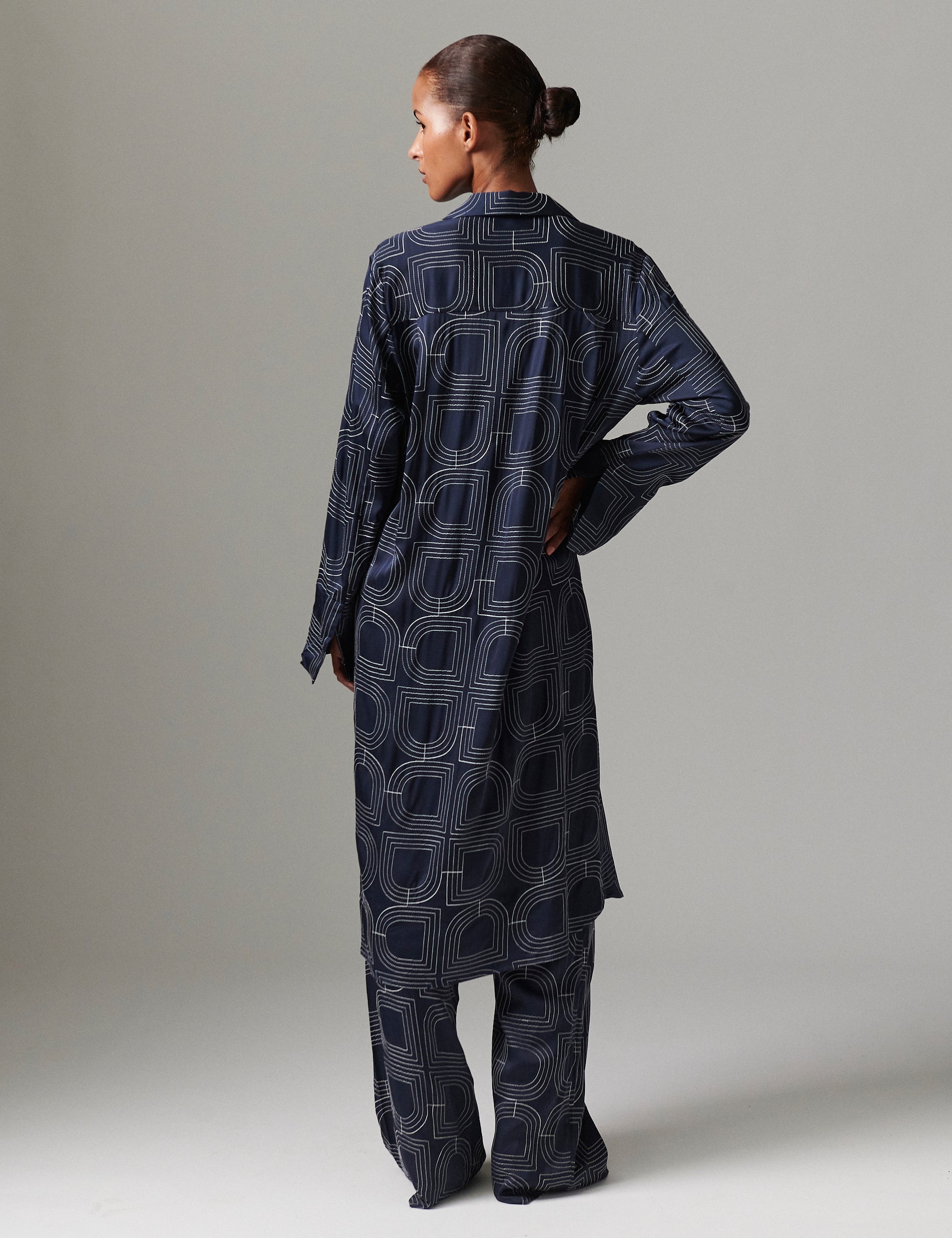 DAY Birger ét Mikkelsen Lissy - Fluid Viscose Stitch Kjole 194020 DARK SAPPHIRE.