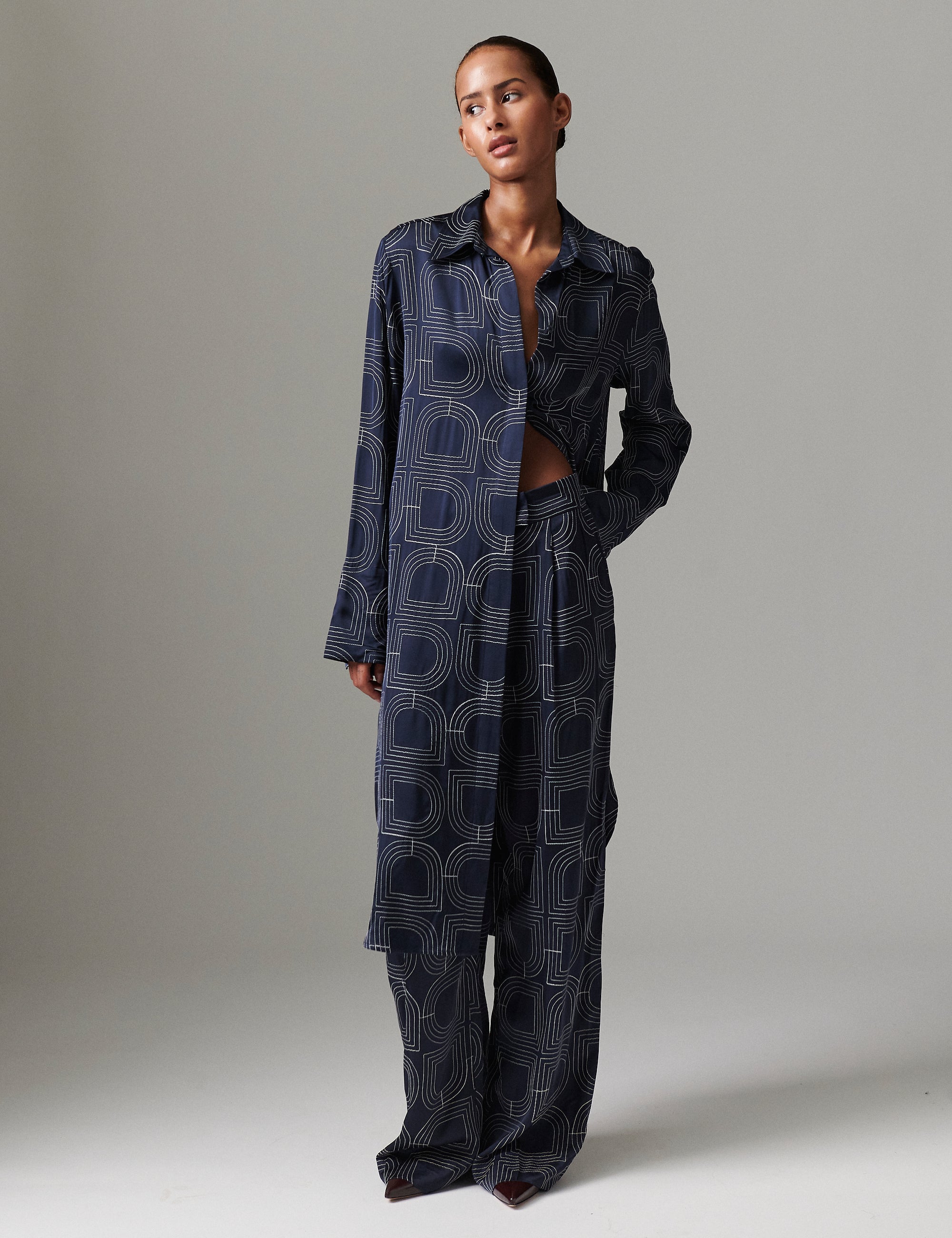 DAY Birger ét Mikkelsen Lissy - Fluid Viscose Stitch Kjole 194020 DARK SAPPHIRE.