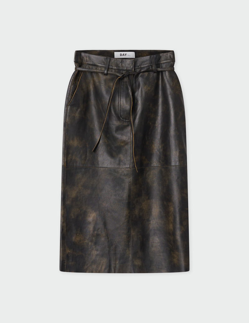 DAY Birger ét Mikkelsen Lulu - Leather Contemporary Skirt 190303 BLACK