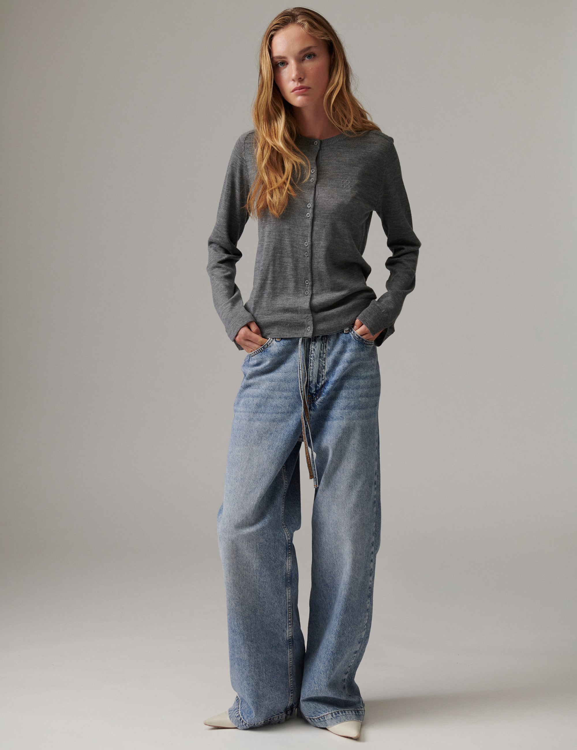 DAY Birger ét Mikkelsen Luna - Daily Elements Cardigan 500006 Medium Grey Melange