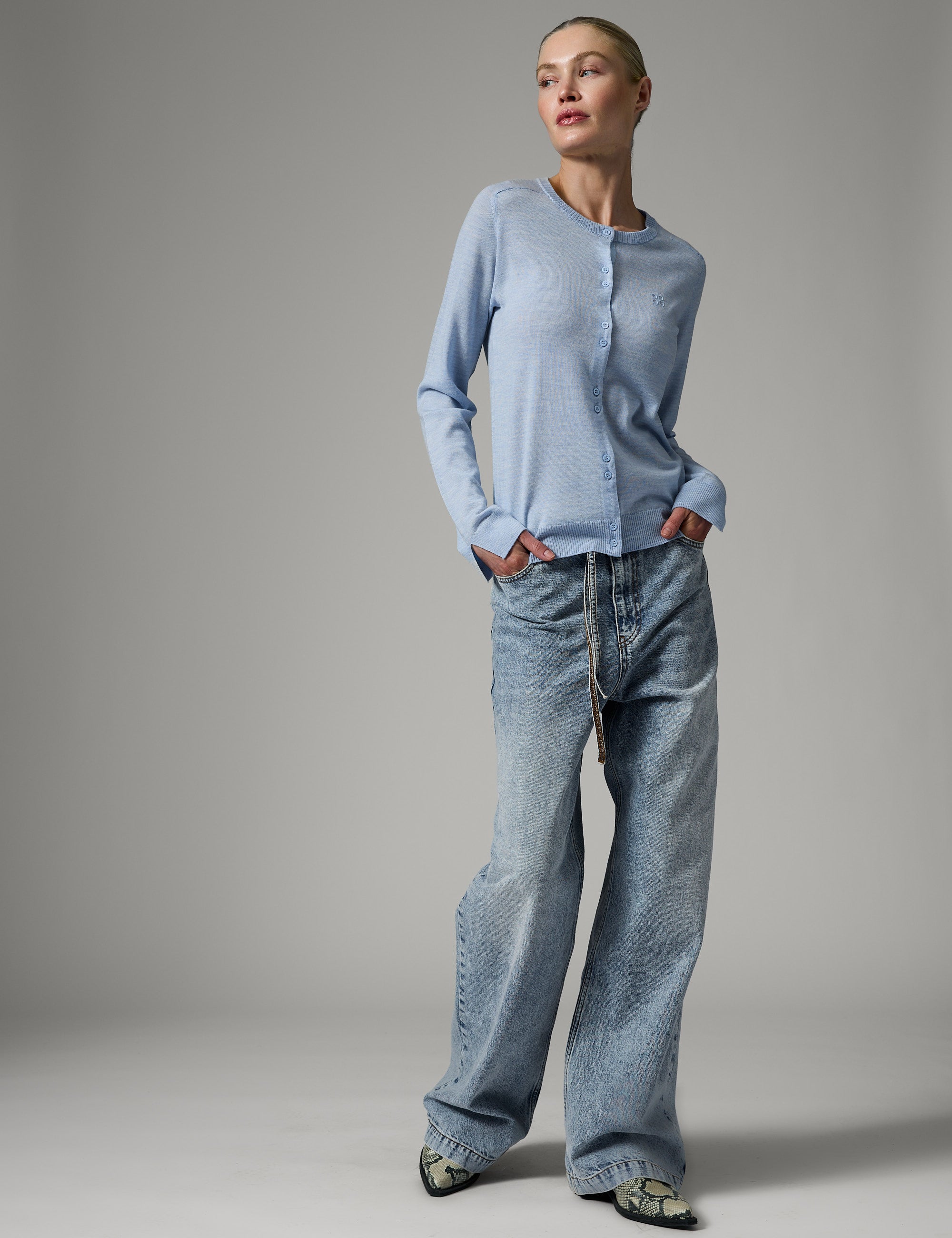 DAY Birger ét Mikkelsen Luna - Daily Elements Cardigan 500005 LIGHT BLUE MELANGE