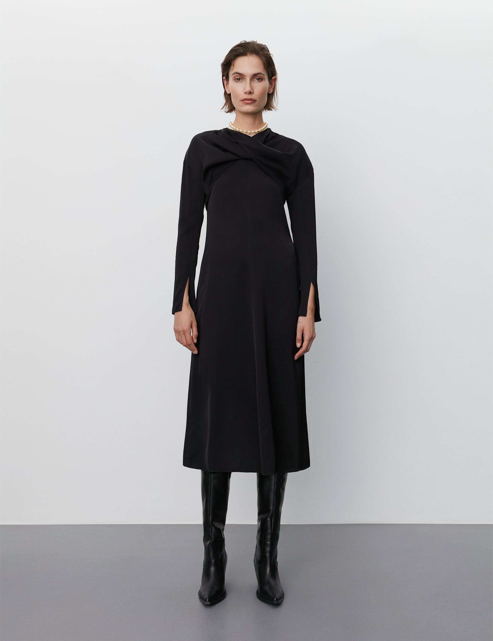 DAY Birger ét Mikkelsen Lyanna - Fluid Viscose RD Dress 190303 BLACK