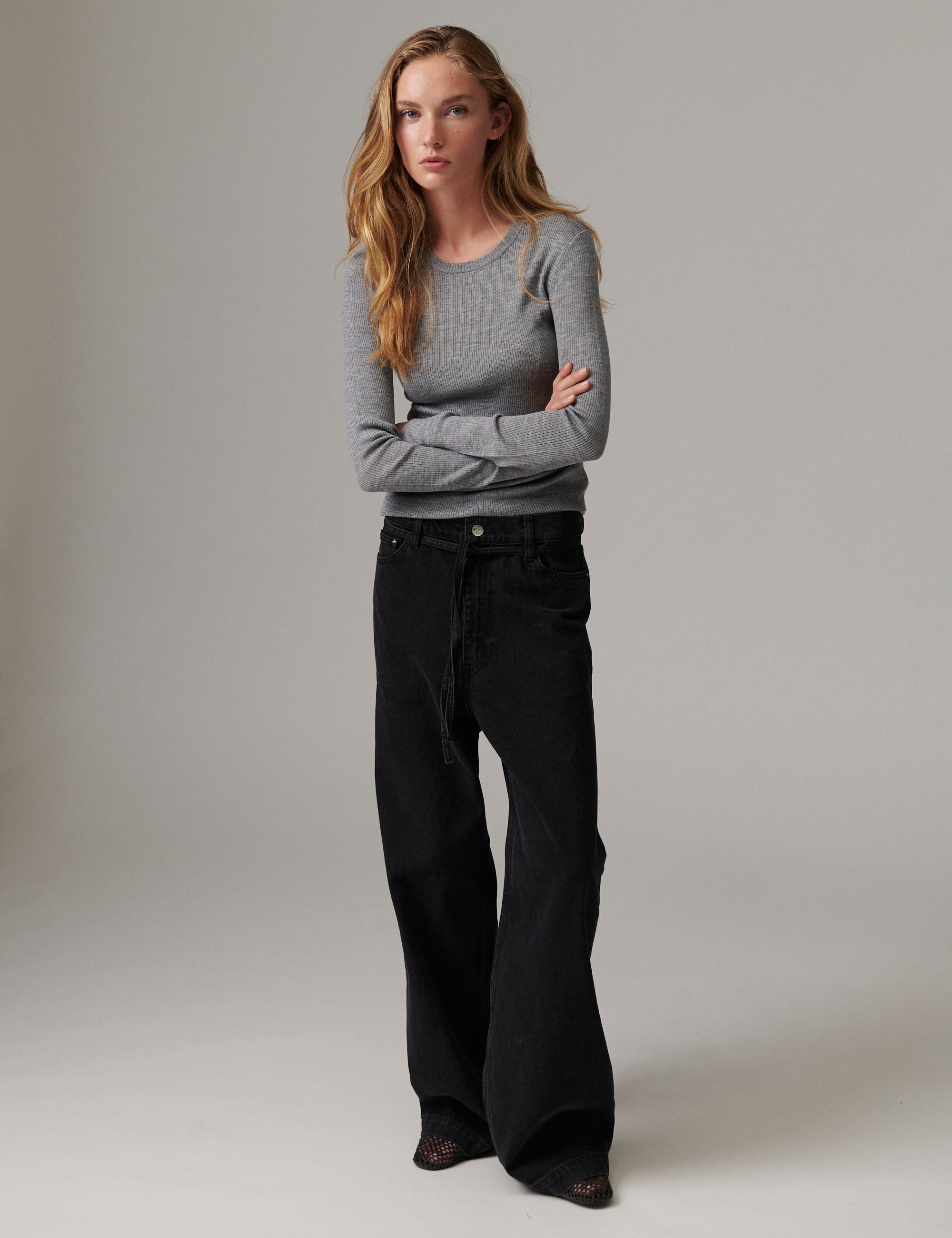 DAY Birger ét Mikkelsen Mariana - Daily Elements - Pullover Sweater 500006 Medium Grey Melange