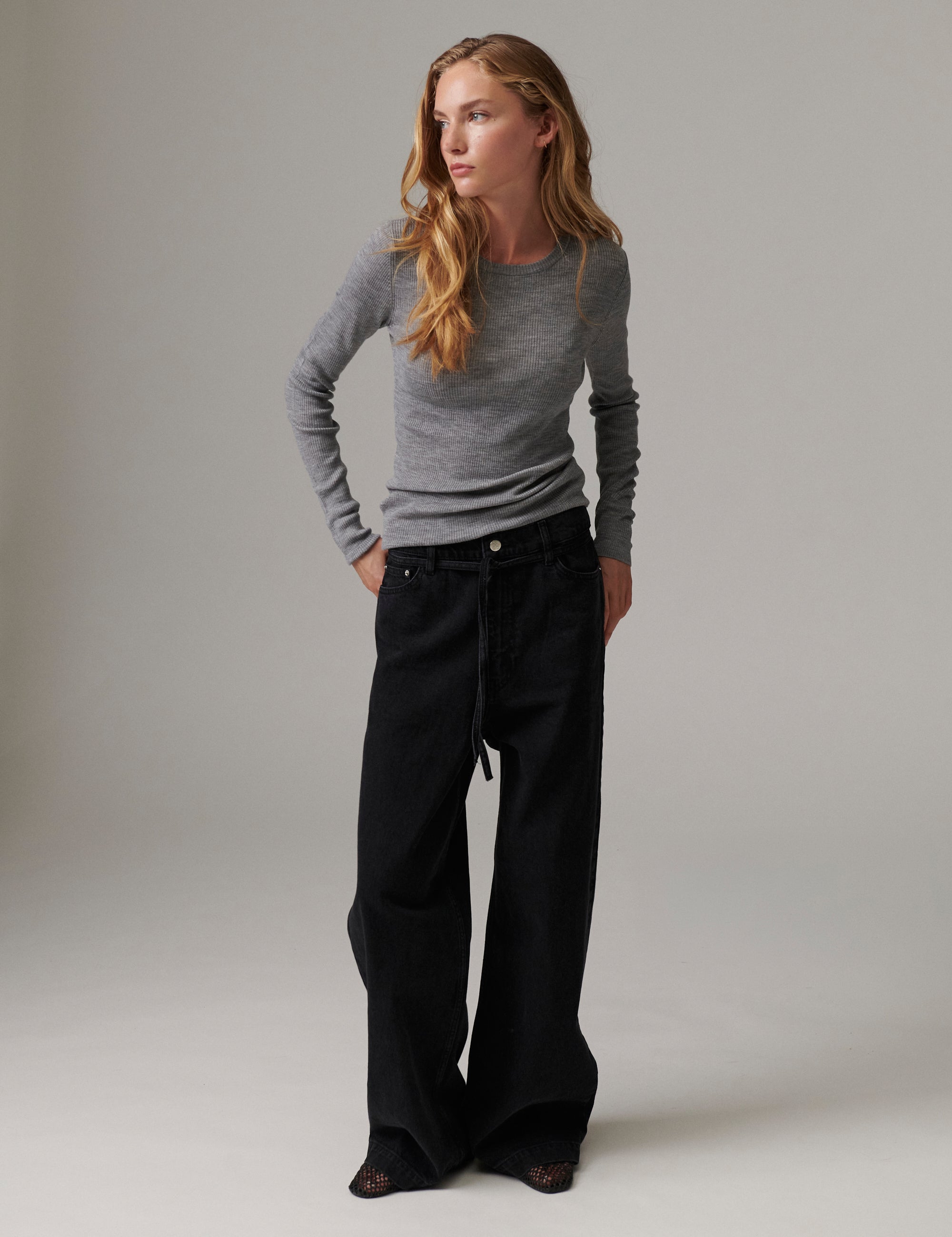 DAY Birger ét Mikkelsen Mariana - Daily Elements - Pullover Sweater 500006 Medium Grey Melange