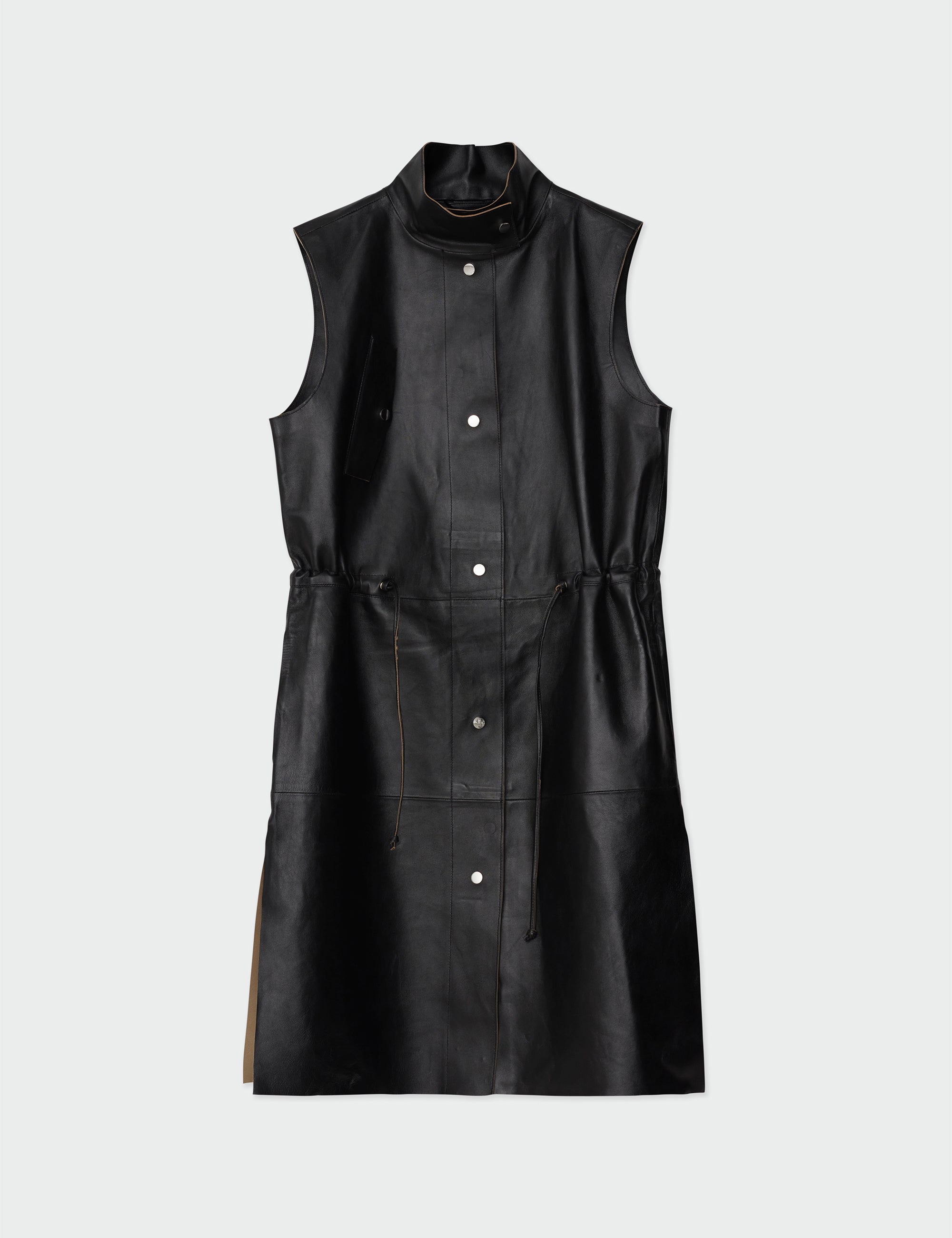 DAY Birger ét Mikkelsen Morton - Leather Deluxe Waistcoat 190303 BLACK