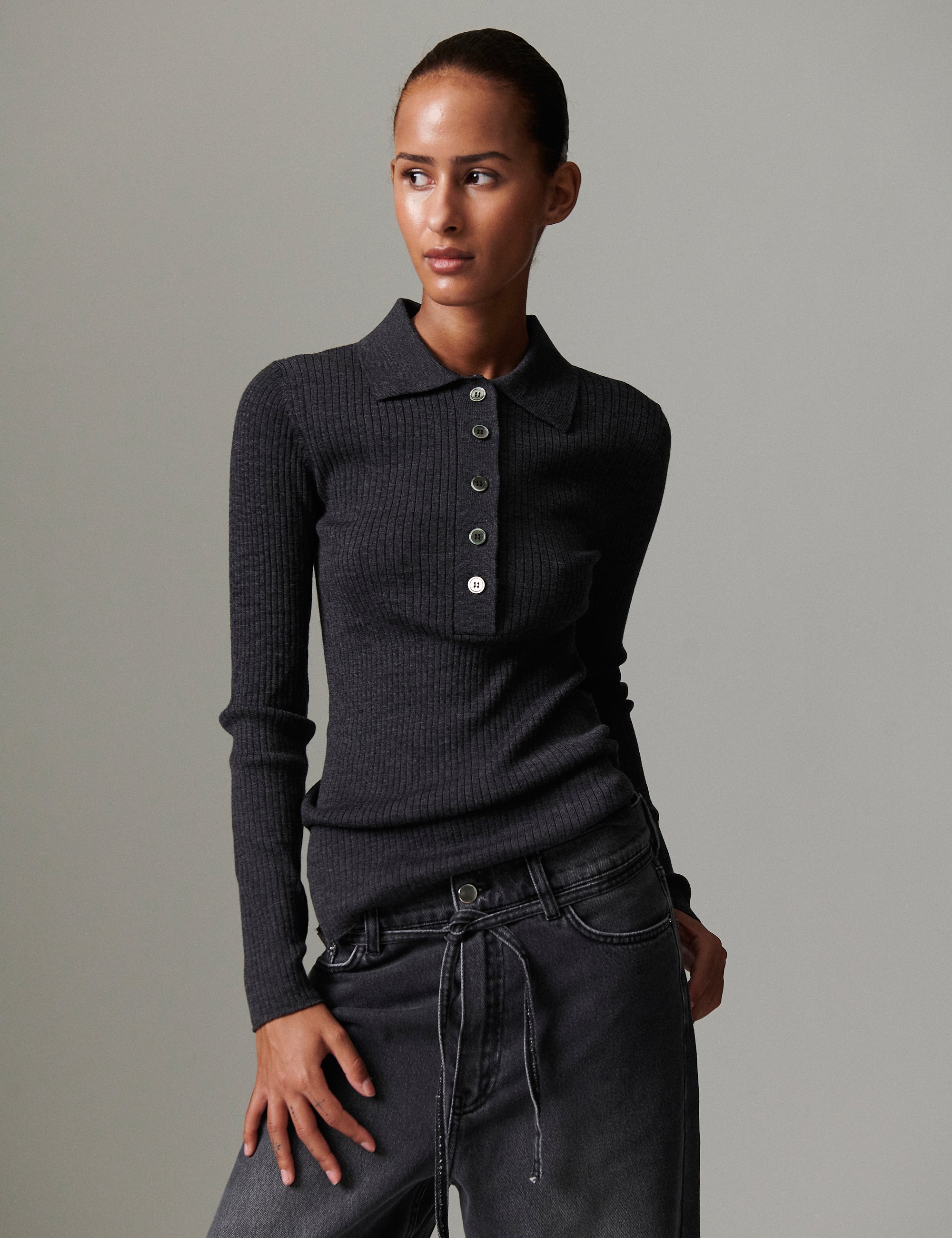 DAY Birger ét Mikkelsen Murphy - Daily elements Sweater 500003 Dark Grey Melange