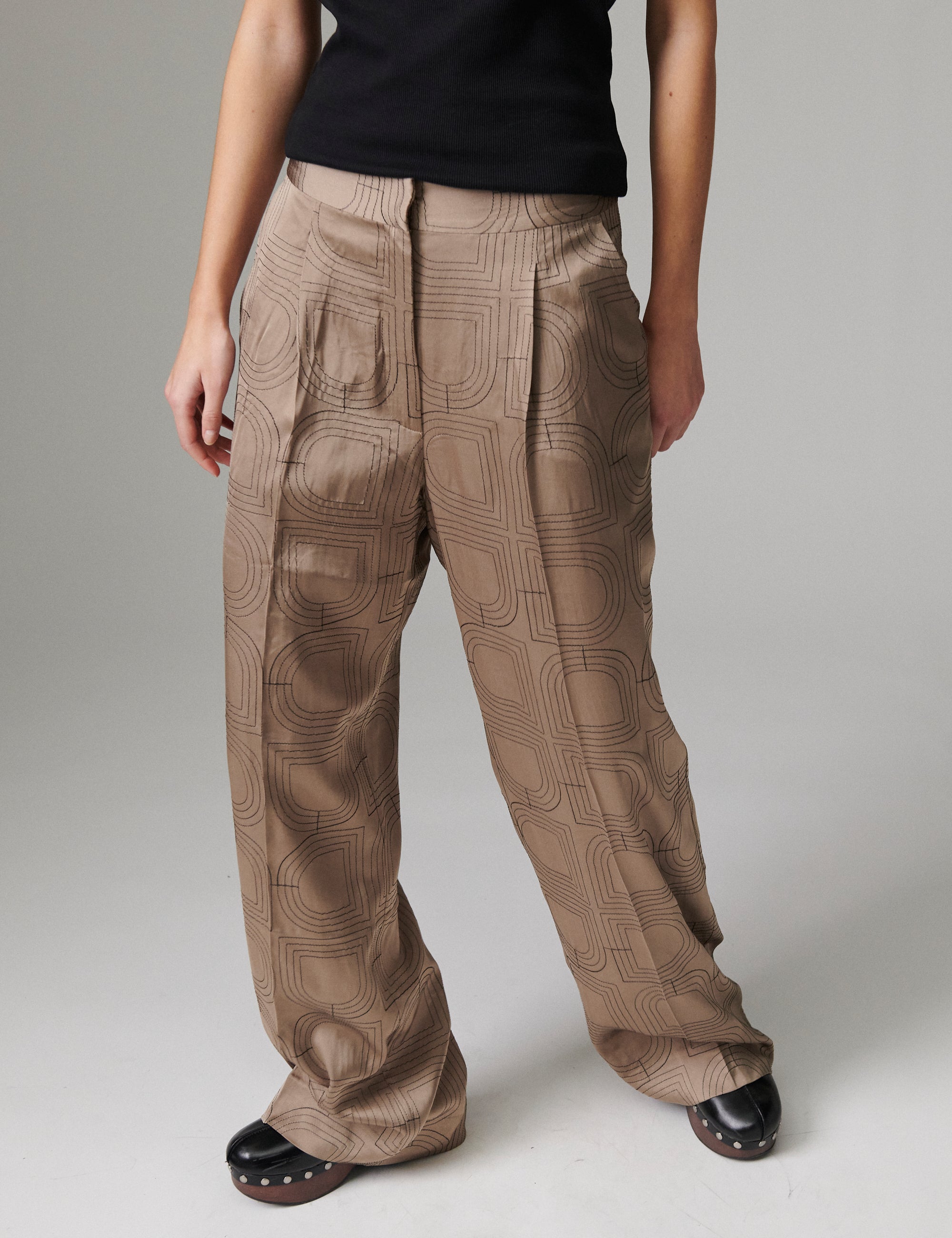 DAY Birger ét Mikkelsen Phoebe - Fluid Viscose Stitch Bukser 181112 Walnut