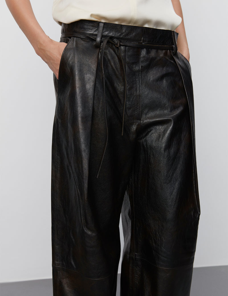 DAY Birger ét Mikkelsen Ricardo - Sleek Leather Pants 191102 Licorice