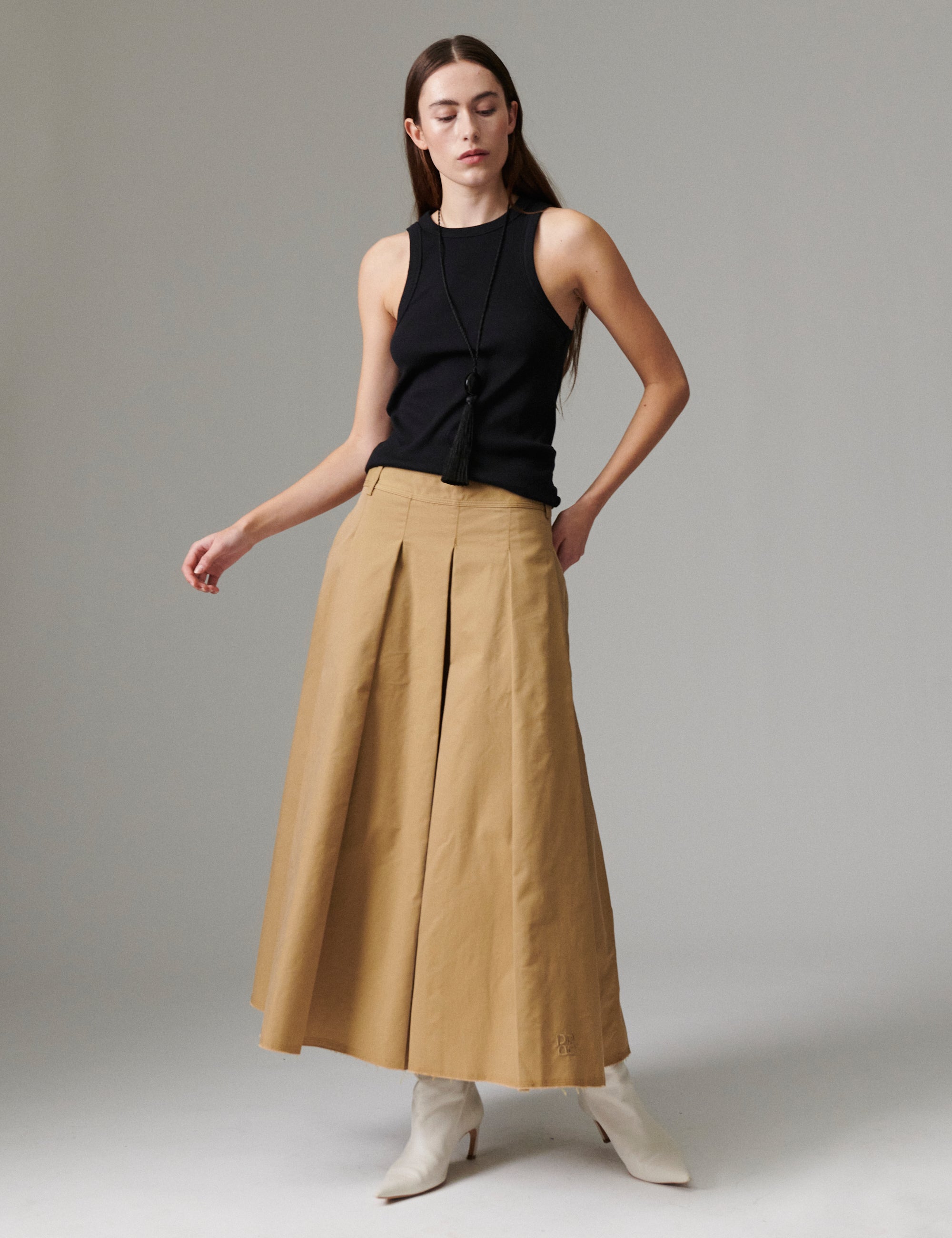 DAY Birger ét Mikkelsen Robb - Canvas Deluxe - Nederdel Skirt 170836 ECRU OLIVE