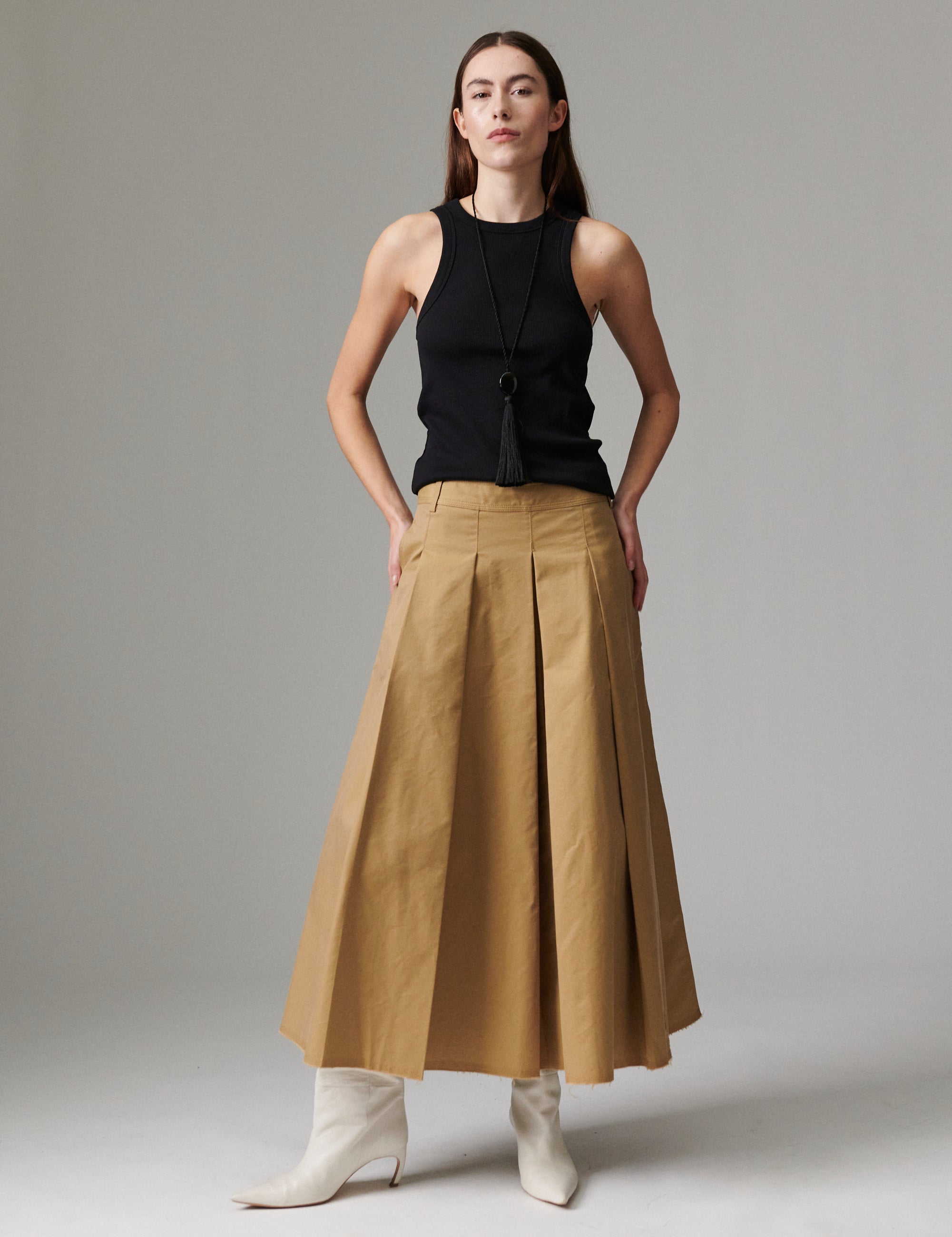 DAY Birger ét Mikkelsen Robb - Canvas Deluxe - Nederdel Skirt 170836 ECRU OLIVE