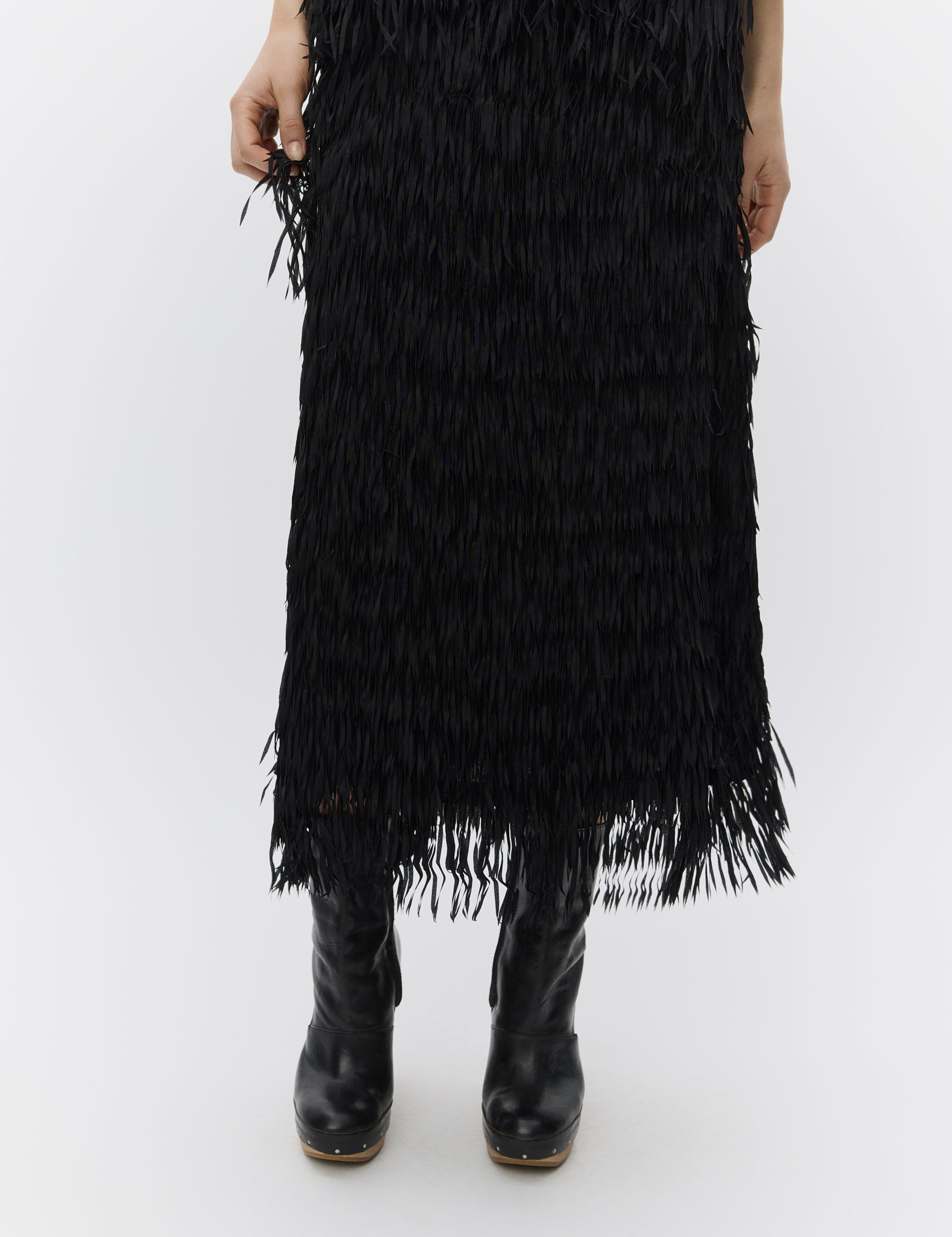 DAY Birger ét Mikkelsen Sabrina - Delicate Fringes Skirt 190303 BLACK