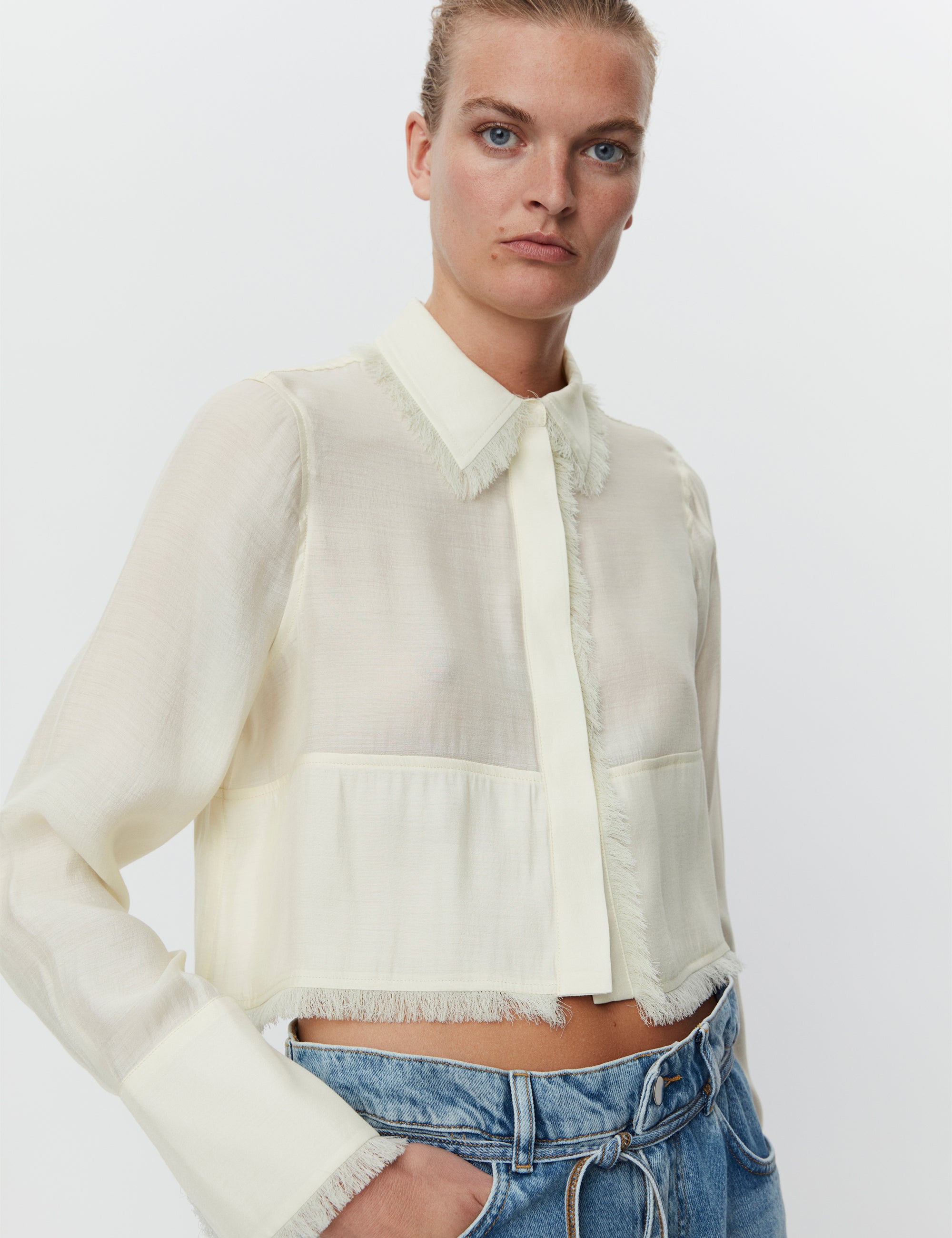 DAY Birger ét Mikkelsen Shania - Sheer Fringes Shirts & Blouses 110515 LEMON ICING