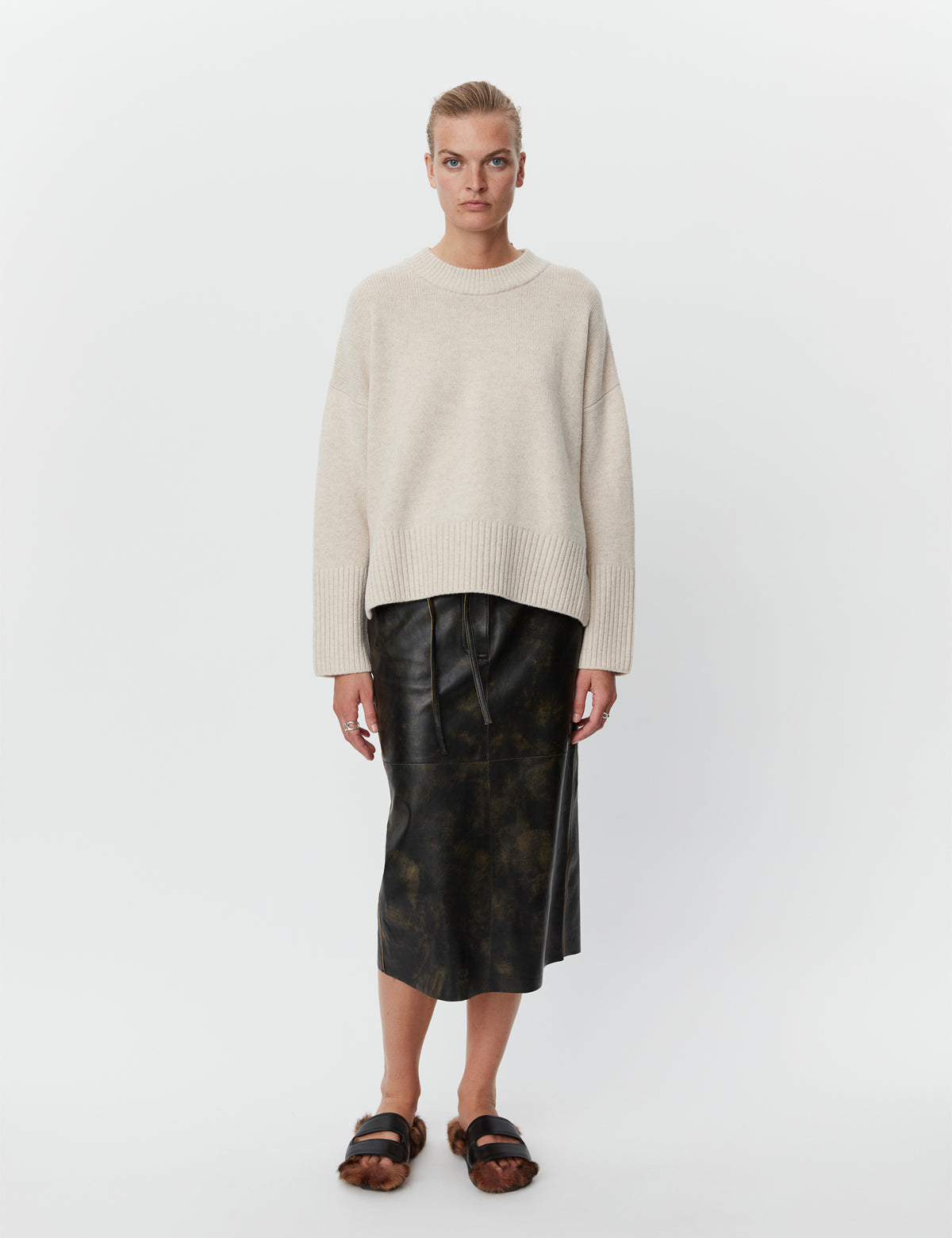 DAY Birger ét Mikkelsen Sherry - Soft Lamb Sweater 500002 CREME MELANGE
