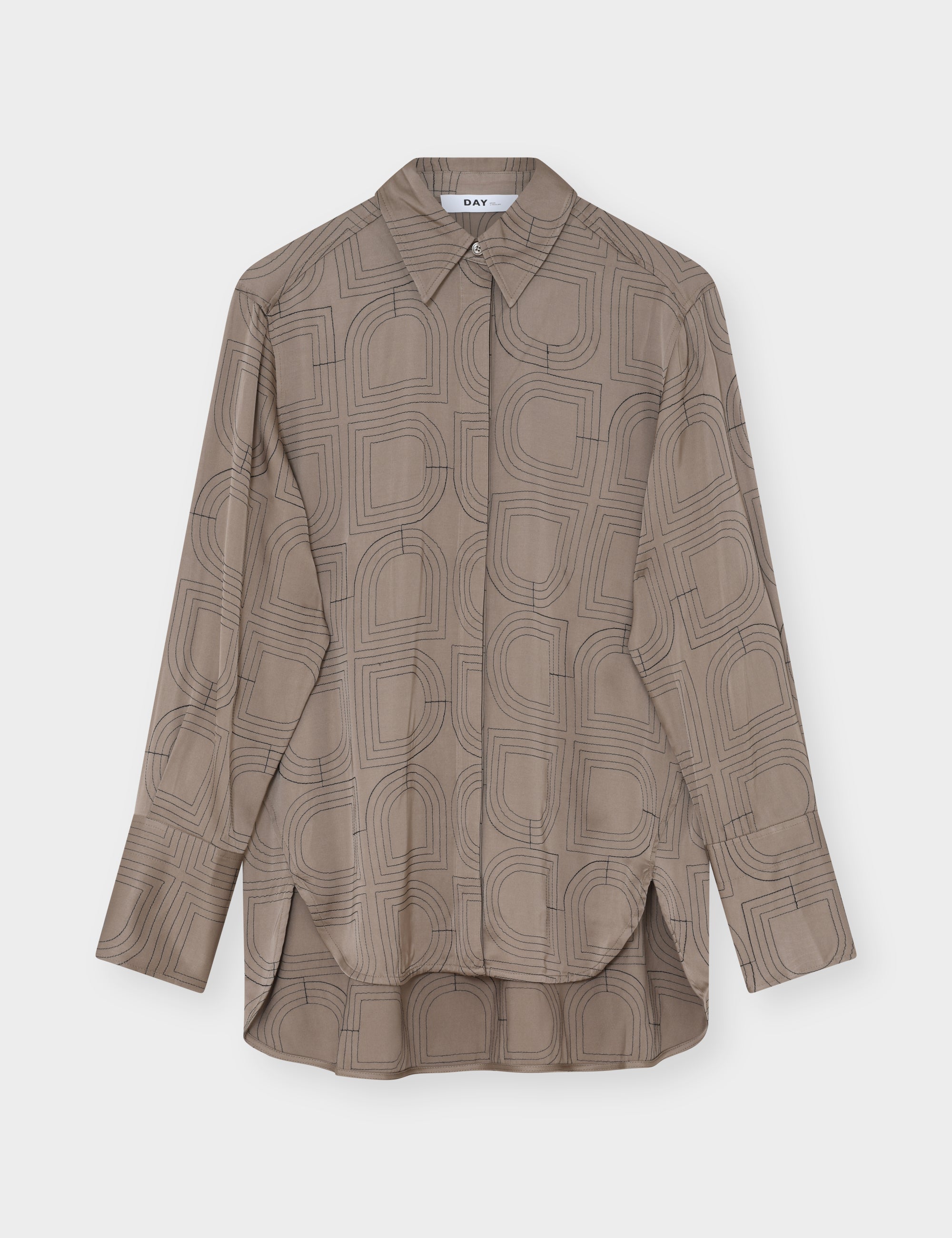 DAY Birger ét Mikkelsen Stella- Fluid Viscose Stitch - Skjorte Bluse 181112 Walnut