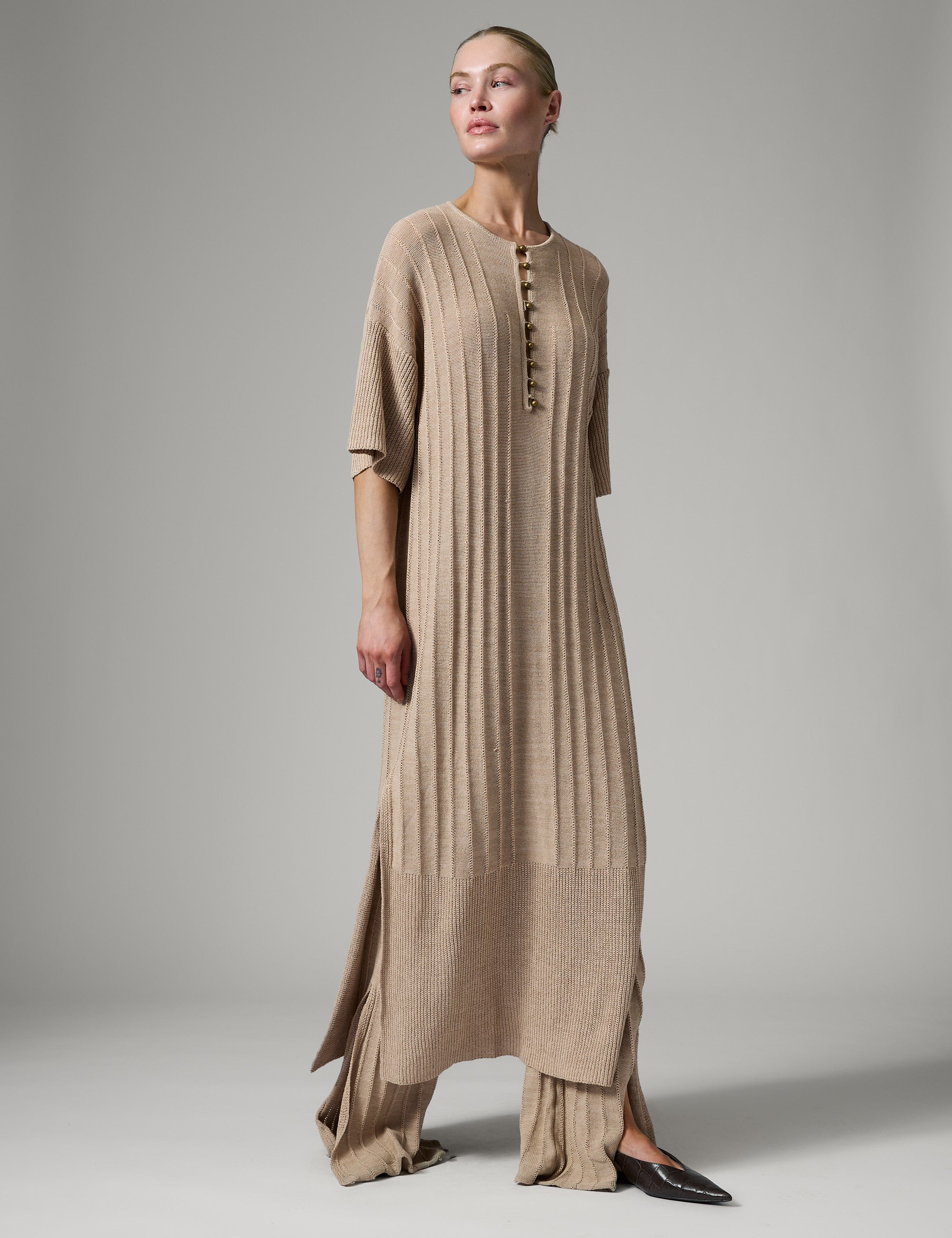 DAY Birger ét Mikkelsen Stellan - Summer Linen Kjole 161407 COBBLESTONE