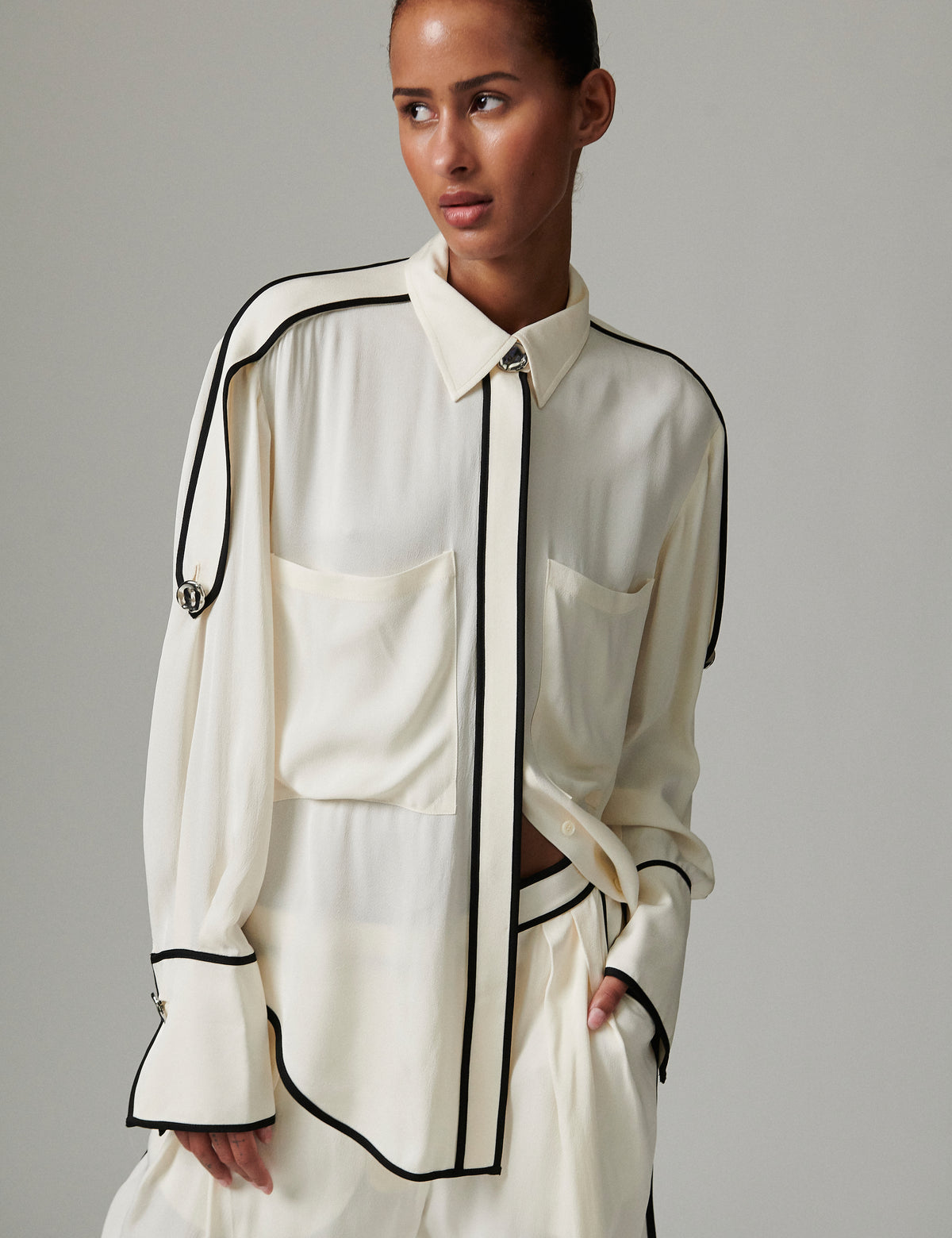 DAY Birger ét Mikkelsen Stello - Matte Crepe - Skjorte Shirts & Blouses 110605 Jet Stream