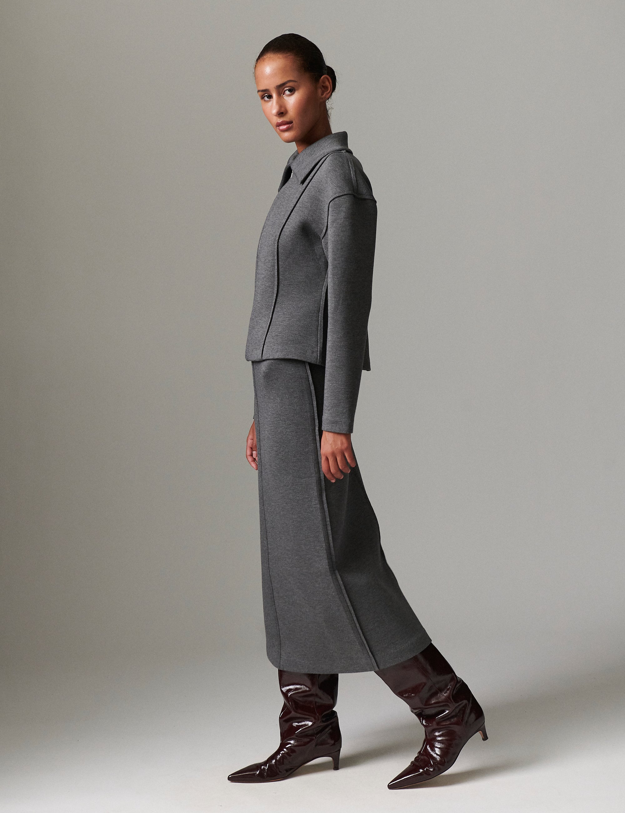 DAY Birger ét Mikkelsen Suzie - Scuba Skirt 500006 MEDIUM GREY MELANGE
