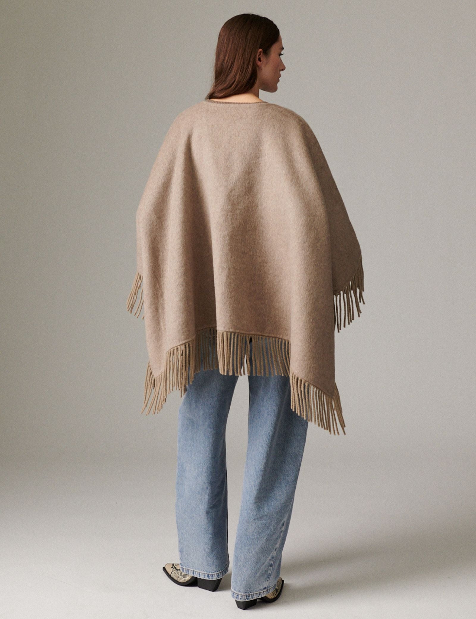 DAY Birger ét Mikkelsen Sybil Fringes - Double Faced Wool - Kappe Kappe 500001 Beige Melange