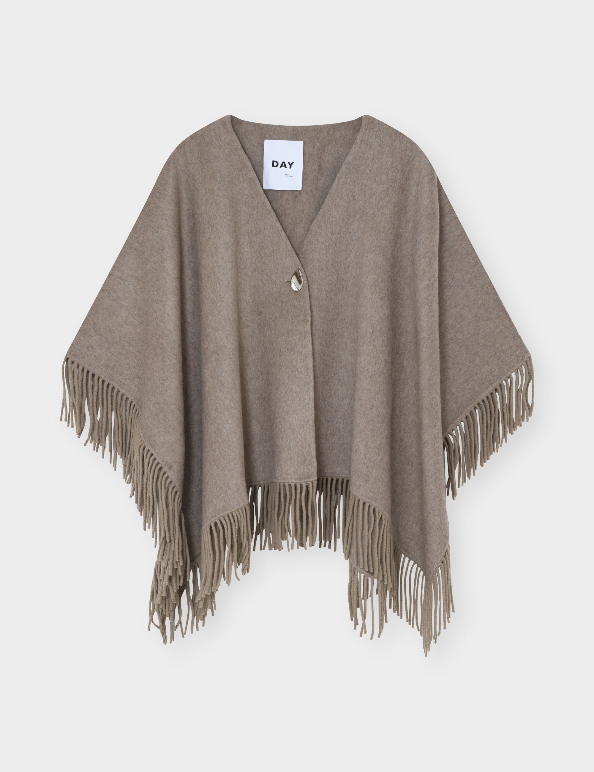 DAY Birger ét Mikkelsen Sybil Fringes - Double Faced Wool - Kappe Kappe 500001 Beige Melange