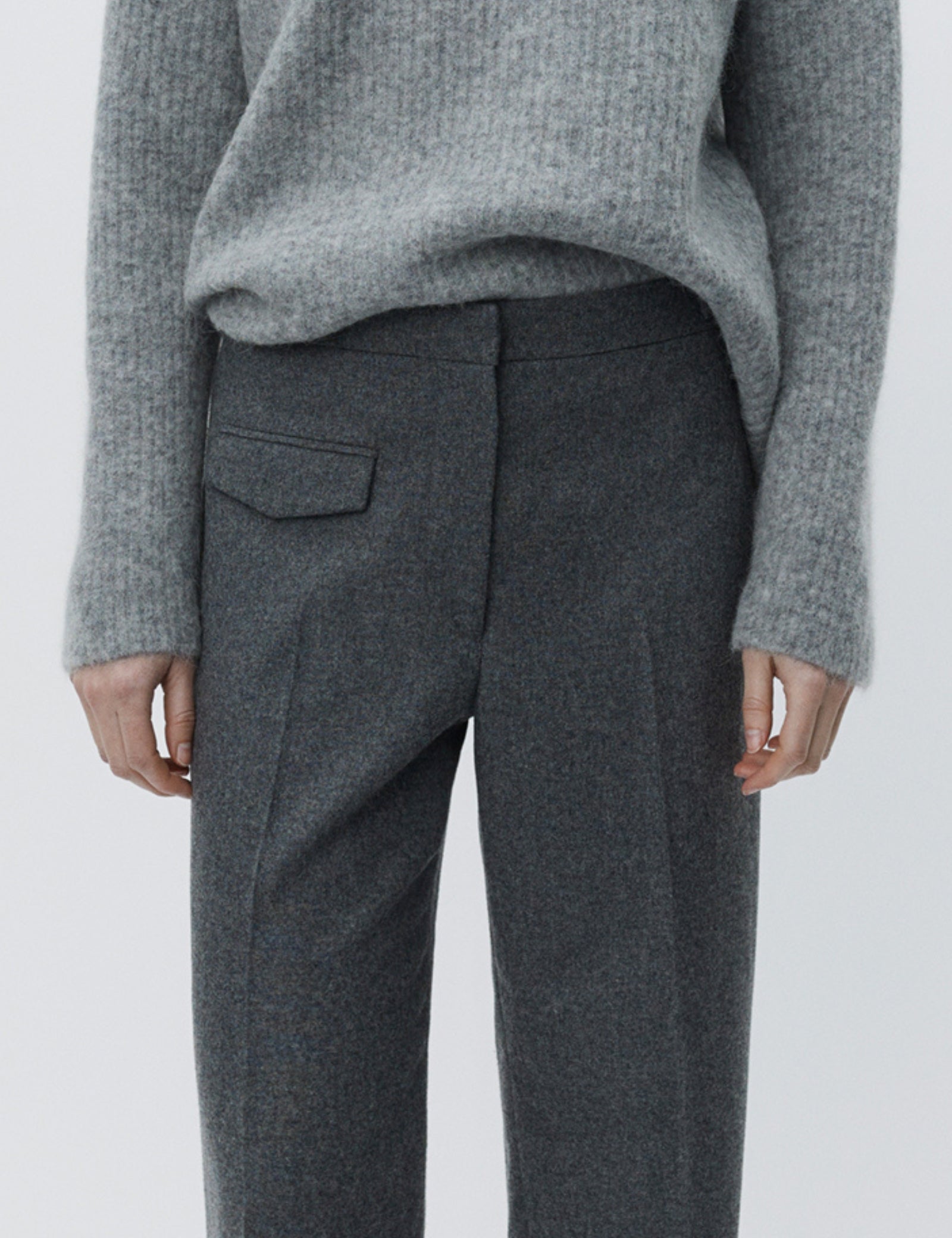 DAY Birger ét Mikkelsen Thalia - Melange Wool Pants 500006 MEDIUM GREY MELANGE