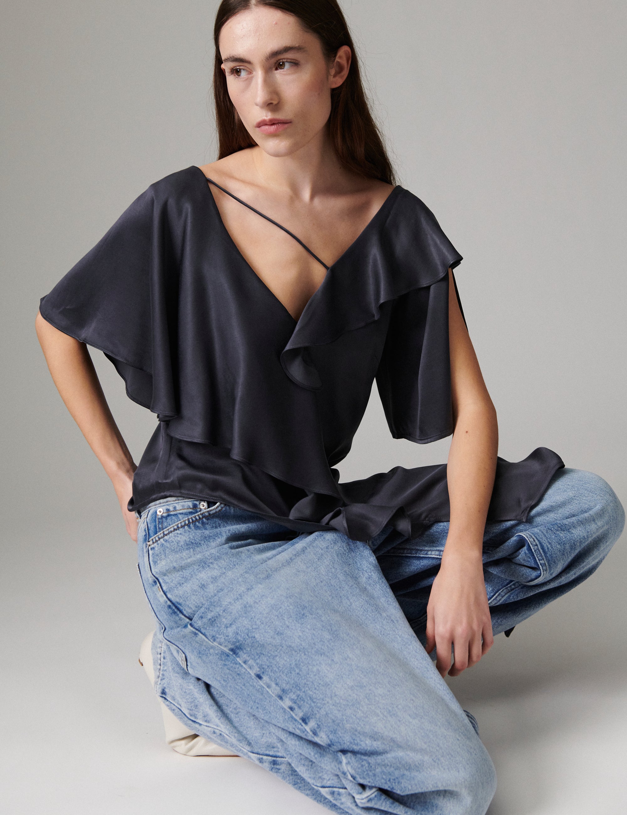 DAY Birger ét Mikkelsen Valor - Silky Touch - Bluse Bluse 194104 EBONY