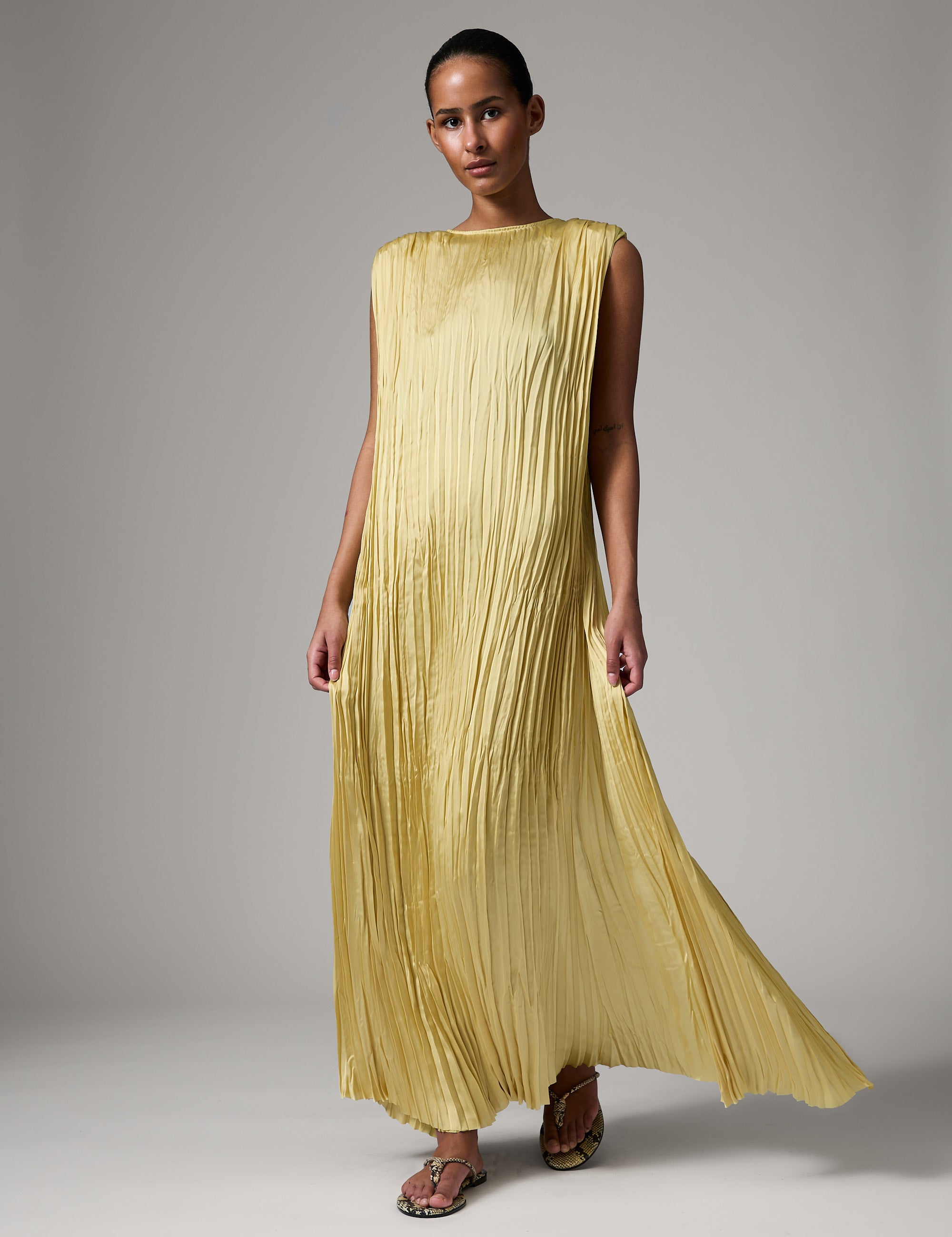 DAY Birger ét Mikkelsen Will - Crinkled surface Kjole 130922 Straw