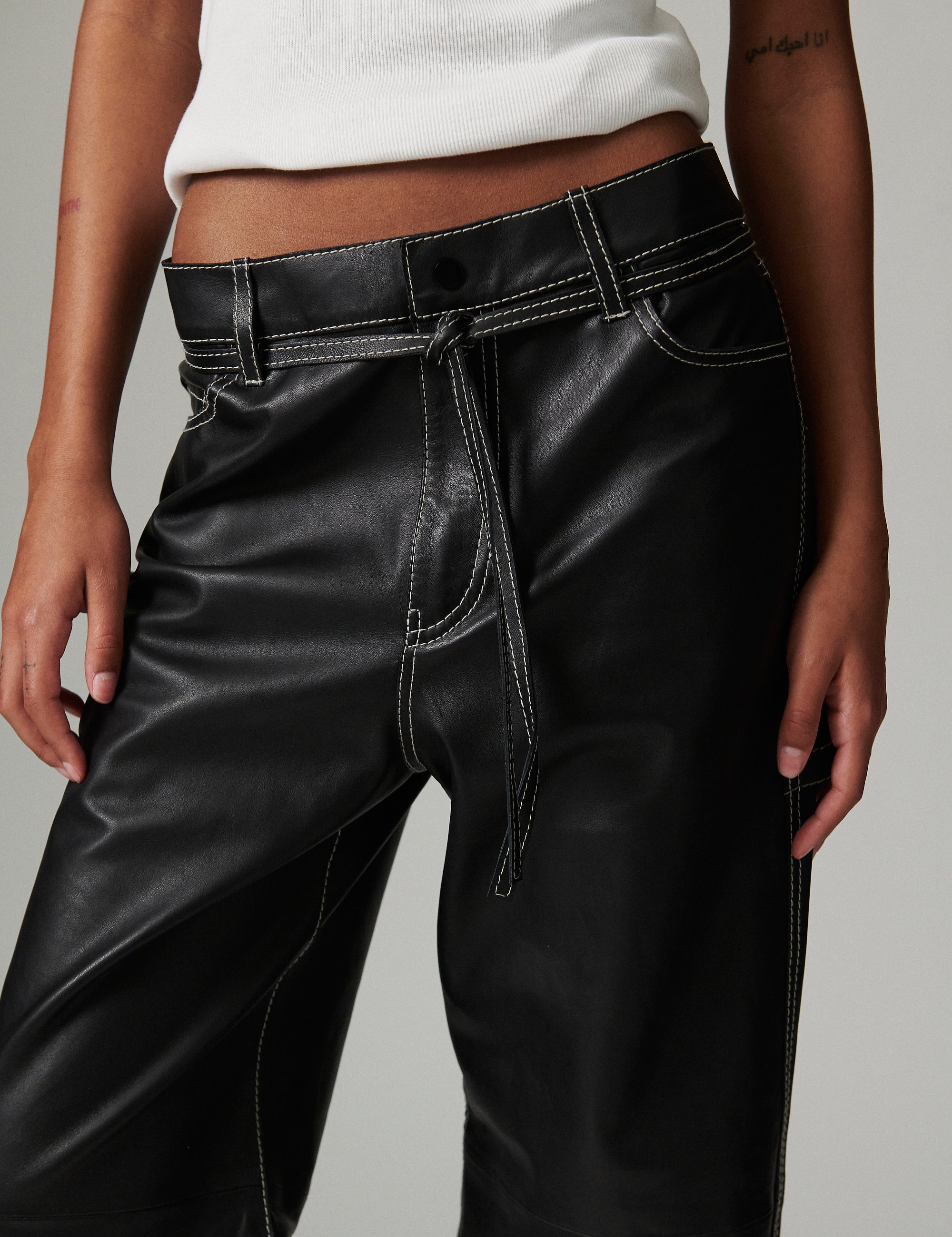 DAY Birger ét Mikkelsen Yanna - Soft Lamb Leather Bukser 190303 Black