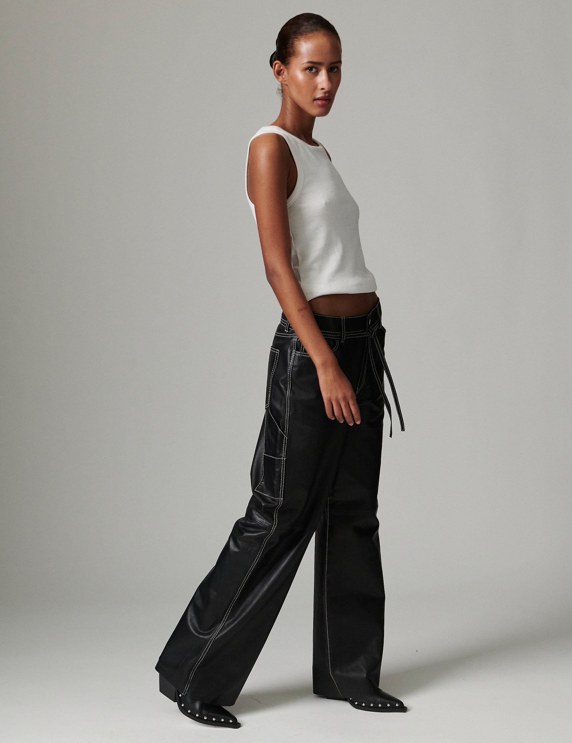 DAY Birger ét Mikkelsen Yanna - Soft Lamb Leather Bukser 190303 Black